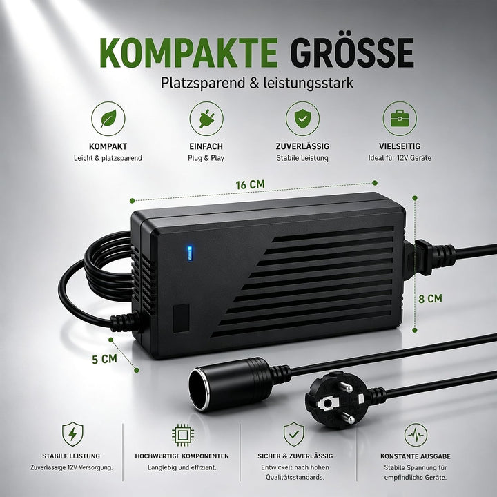 RGBER Spannungswandler 230V auf 12V, 230V auf 12V, Umwandler 230 auf 12 Volt, Gleichrichter 230V auf
