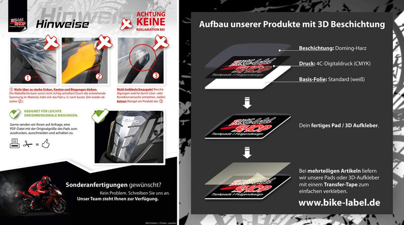 BIKE-label Seitentank Pad Silber Schwarz kompatibel für KTM 790 Duke 800481