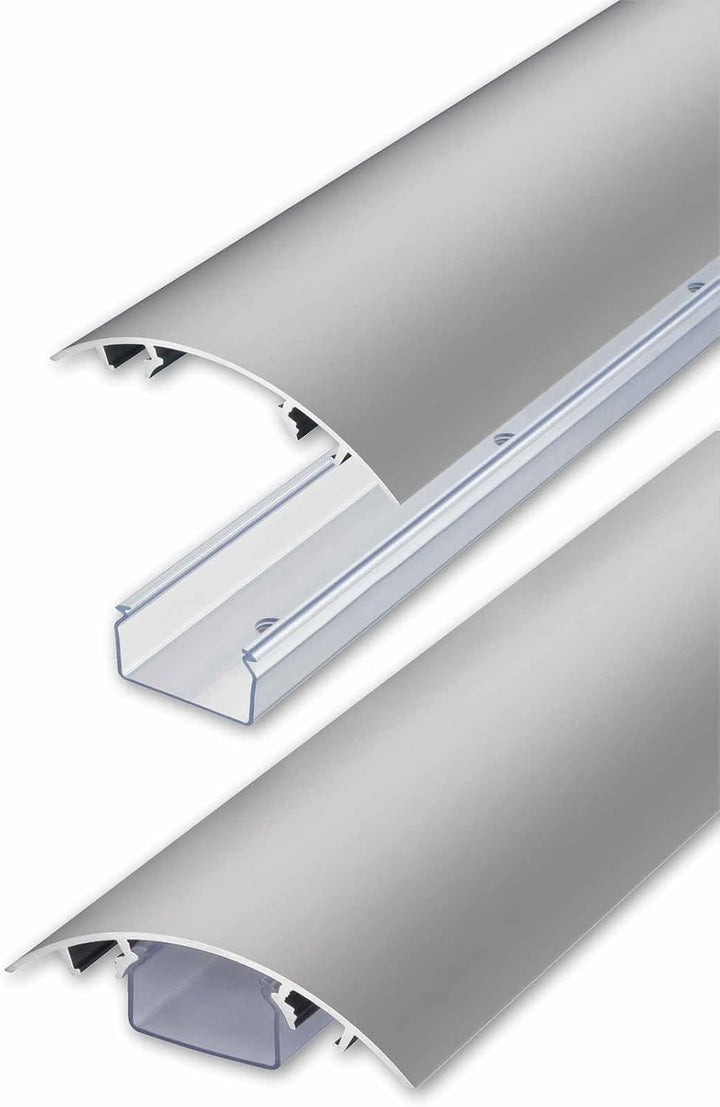 Edler Aluminium Kabelschacht in silbermatt eloxiert Länge:50cm