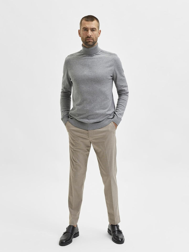 SELECTED HOMME Male Pullover Langarm Rollkragen S Grau (Medium Grey Melange), S Grau (Medium Grey Me