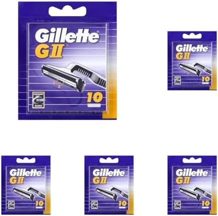 Gillette GII Rasierklingen für Rasierer, 10 Ersatzklingen für Nassrasierer Herren mit doppelten Klin