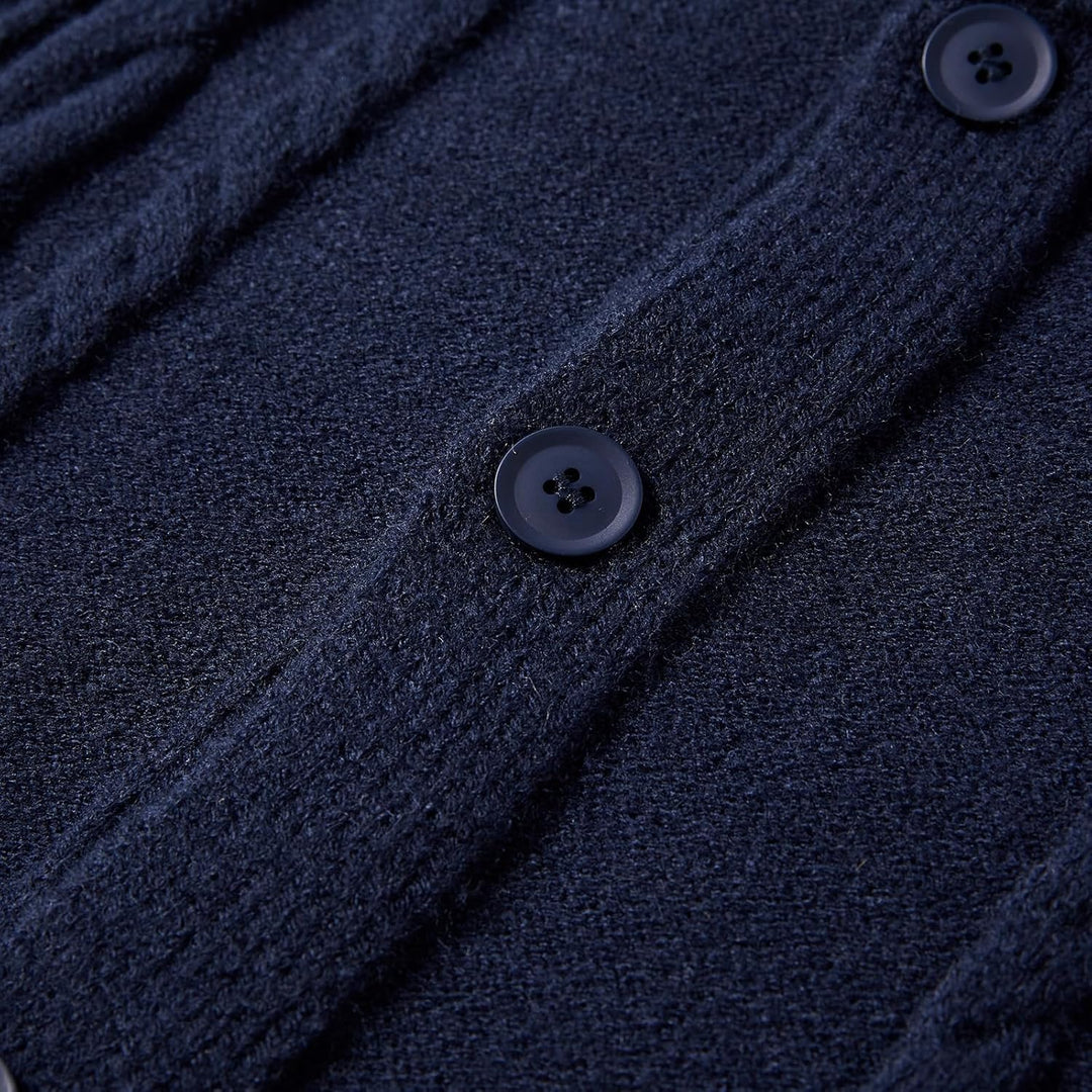 Pullover für Herren Rollkragen Strickjacke Strickpullover Gestrickte Knöpfe Twisted Thermal Langarm
