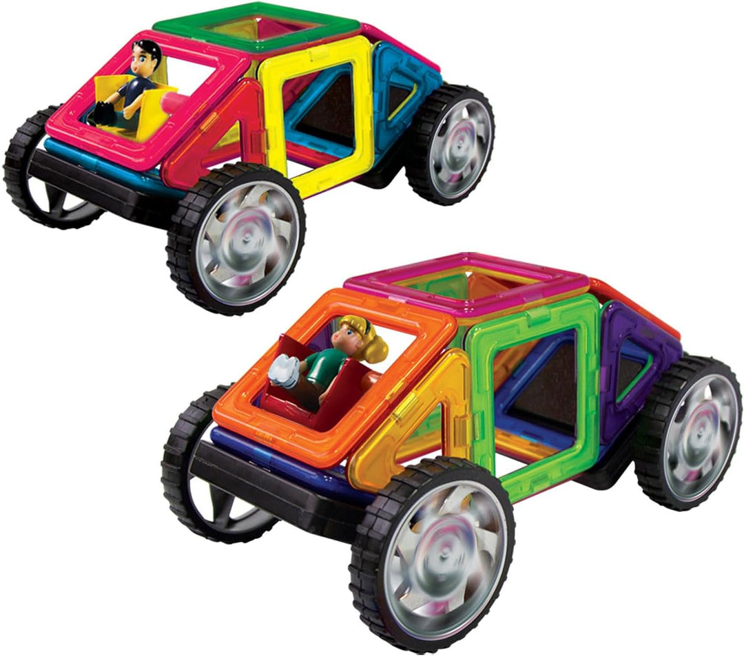 Magnetische Bausteine MK-19 “Das Rennen-2” mit Rädern – Magnetbau-Set 19-teilig, Magnetbausteine, id