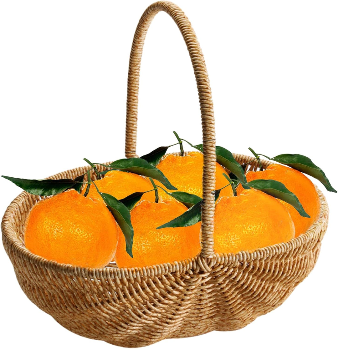 NIDONE Korbkorb rustikal gewebtes Stabiler verstärkter Picknickkorb mit ineinandergreifender Ernteko