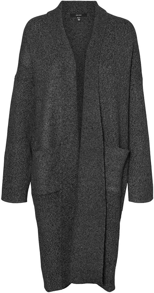 VERO MODA Damen Vmcody Ls Coatigan Ga Noos Strickjacke XS Dark Grey Melange, XS Dark Grey Melange