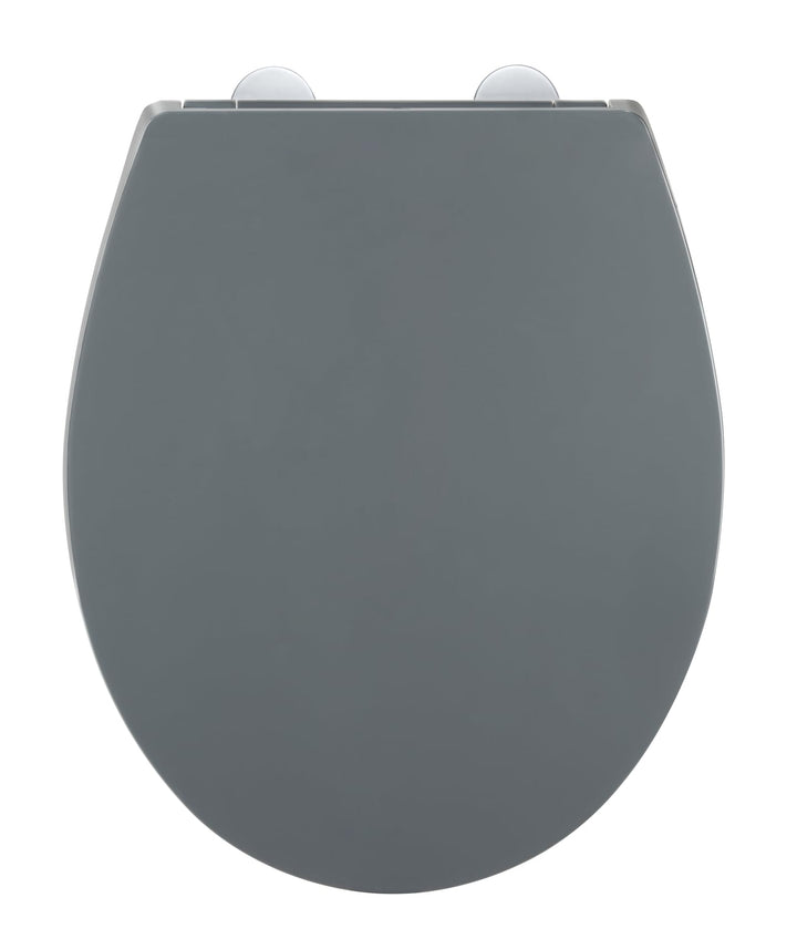 WENKO WC-Sitz Mod. Ostuni grauer bruchstabiler Thermoplast mit Easy Close Absenkautomatik und Edelst