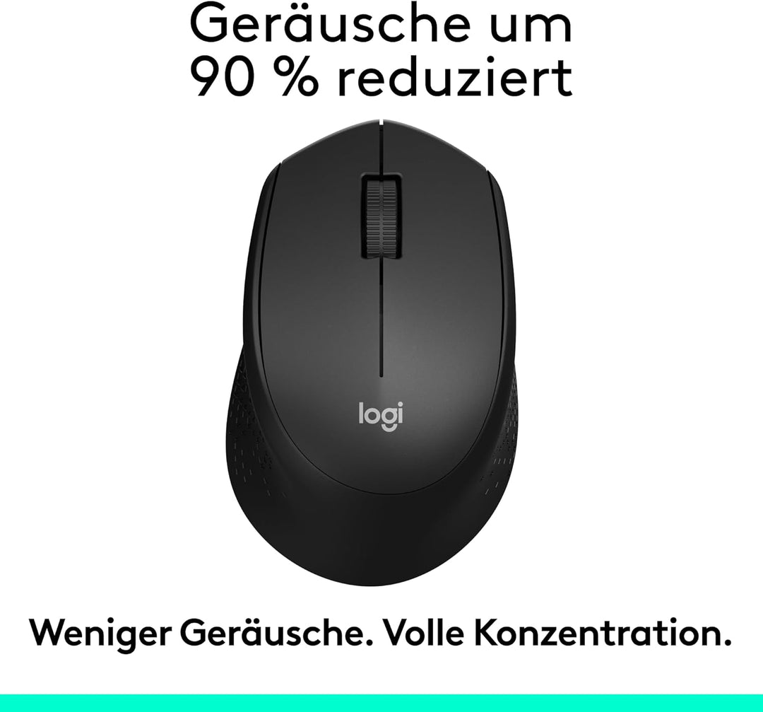 Logitech M330 SILENT PLUS Kabellose Maus, 2,4 GHz mit USB-Nano-Empfänger, 1000 DPI Optical Tracking,