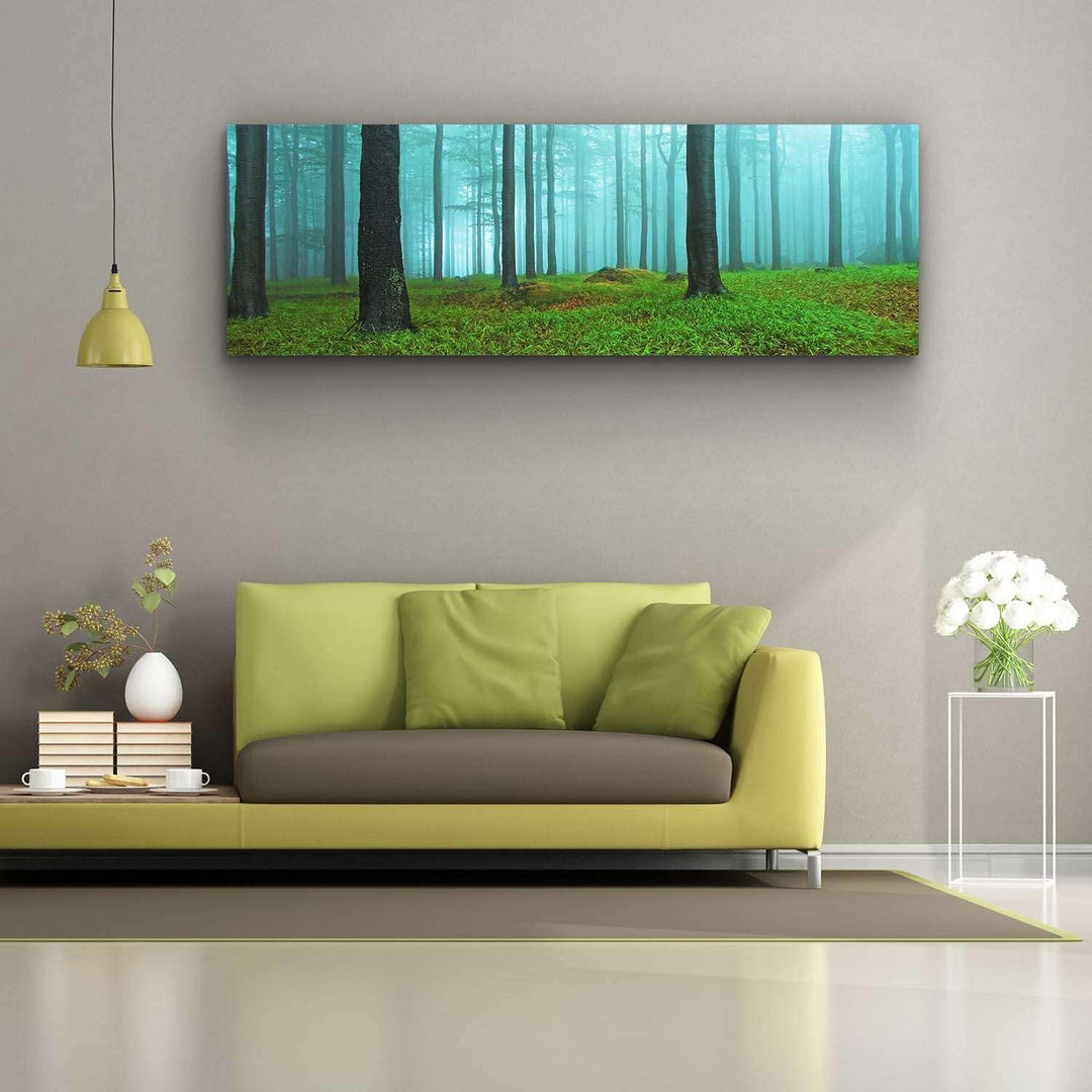 Startonight Bilder Morgen im Wald, Leinwandbilder Moderne Kunst, Bäume Wanddeko Kunstdrucke, Wandbil