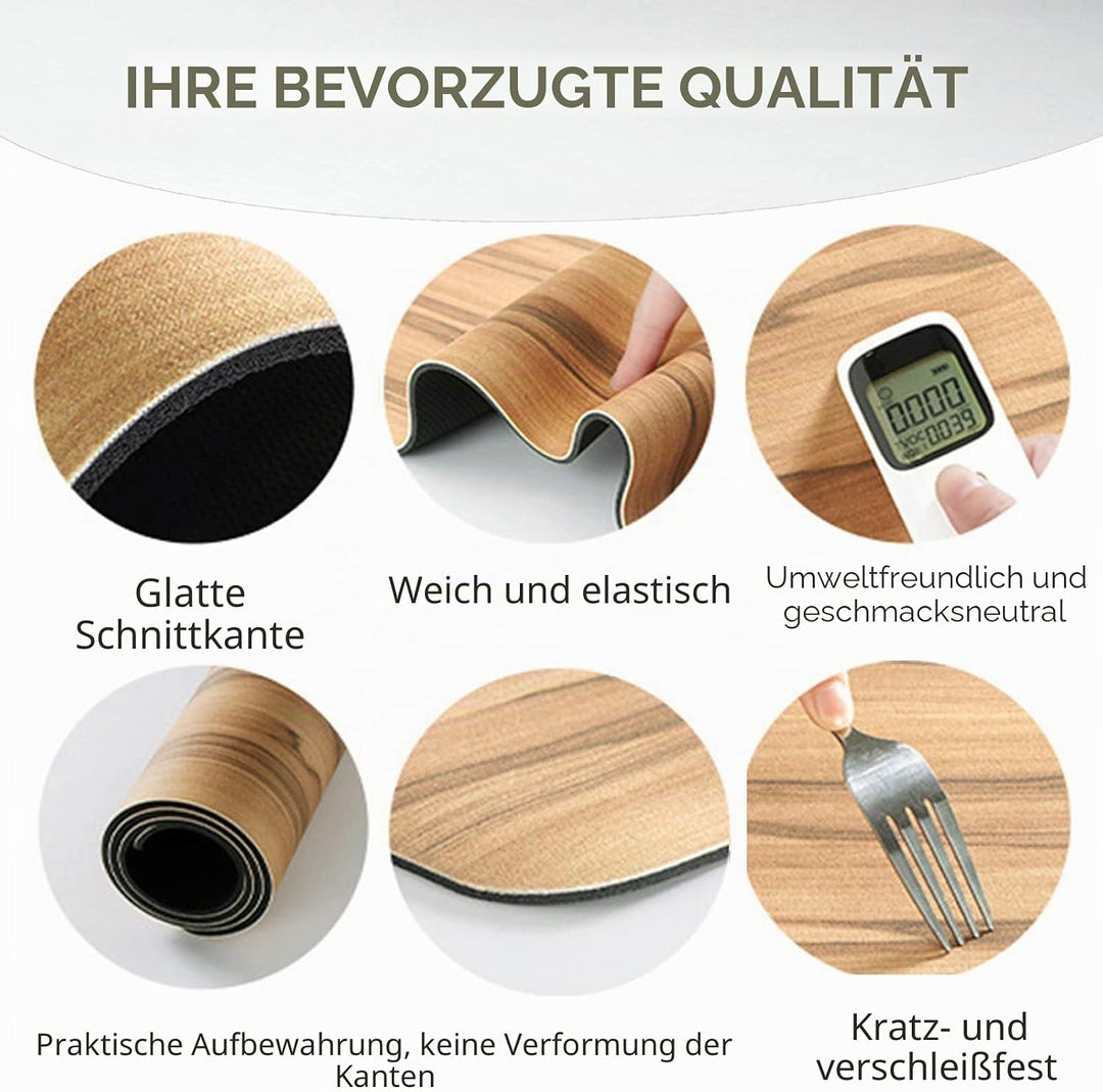 Dai Lufei Badematte, Kieselgur super saugfähige Duschmatte mit Walnussmaserung, rutschfeste, schnell