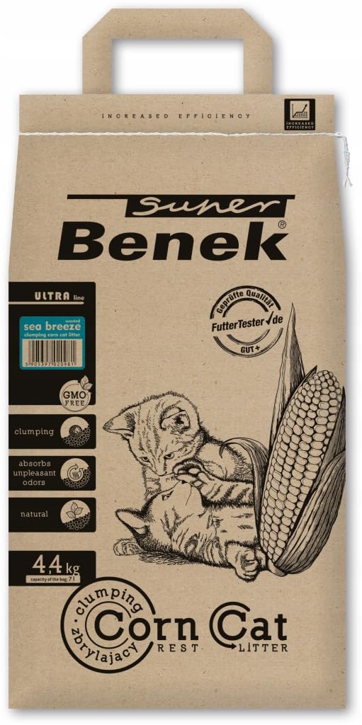 Super Benek Corn Cat Ultra Meeresbrise Katzenkies für Katzentoilette 7L