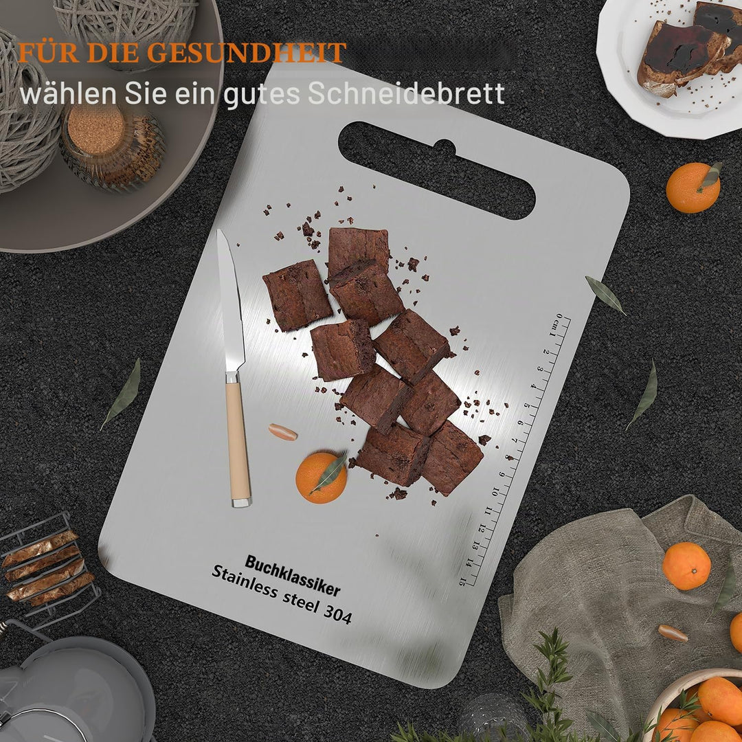 Schneidbrett aus Edelstahl 304 beidseitig BPA-frei Antibakteriell Nachhaltige Produkte Plastikfrei A