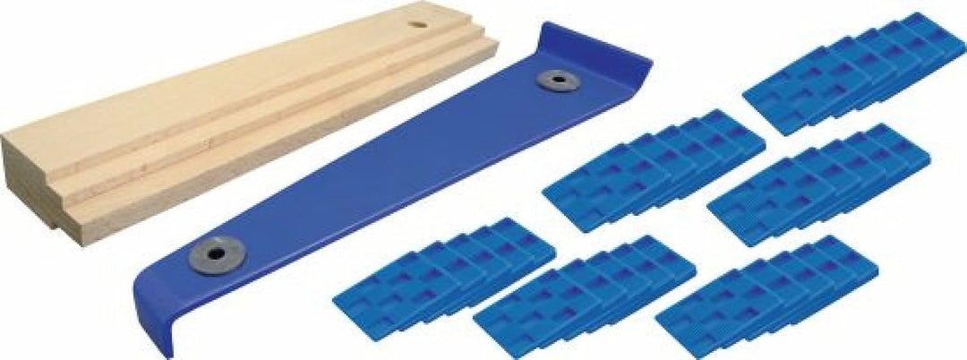 TRIUSO Verlegeset für Laminat und Parkett: Holz und Stahl, Fussbodenlegeset, Fussbodenlegewerkzeug
