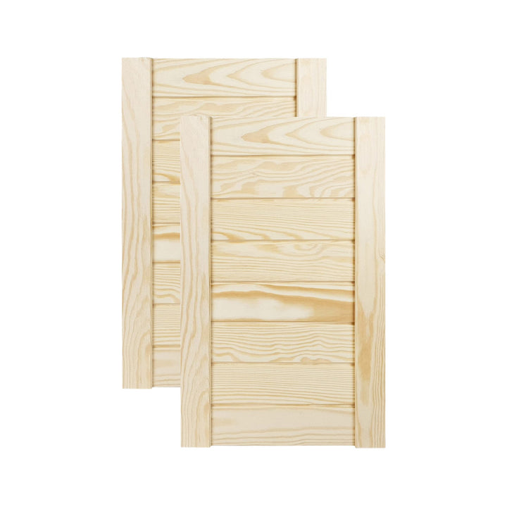 DecoMeister Lamellentür Holztür Natur mit geschlossenen Profilbretter 294x474 mm für Schränke, Regal