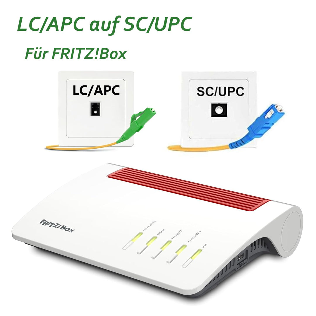 Elfcam® - 40m LWL Glasfaser-Kabel LC/APC auf SC/UPC Stecker, Simplex Singlemode 9/125μm OS2 Patchkab