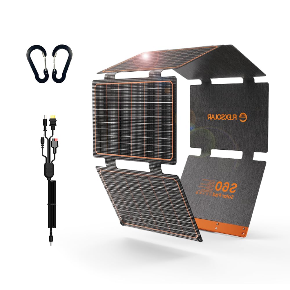 Solarpanel 60W, Flexsolar Tragbares faltbares Solarladegerät IP67 wasserdichtes Notstromcamping, gee