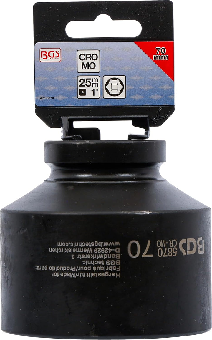 BGS 5870 | Kraft-Steckschlüssel-Einsatz Sechskant | 25 mm (1") | SW 70 mm Schlüsselweite: 70 mm, Sch