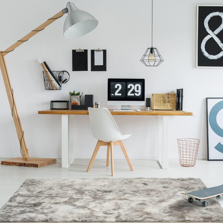 payé Teppich Wohnzimmer Hochflor - Beige - 120x170cm - Kuschelig Super Soft Weich Touch - Schlafzimm