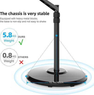 Smatree Notenständer iPad Floor Stand, iPad Mini 6 8,3 Zoll Mount Holder 360 Grad Drehbar Höhenverst