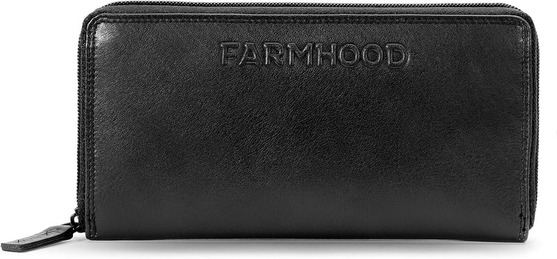 FARMHOOD Memphis Damen Geldbörse gross 19,5 cm - Portemmonaie mit 8 Kreditkartenfächer und 3 Scheinf