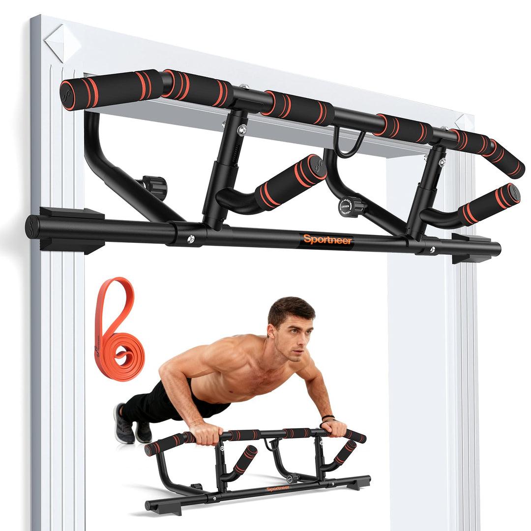 Sportneer Klimmzugstange Türrahmen Pull Up Bar mit vielfältigen Griffmöglichkeiten, Universal anwend