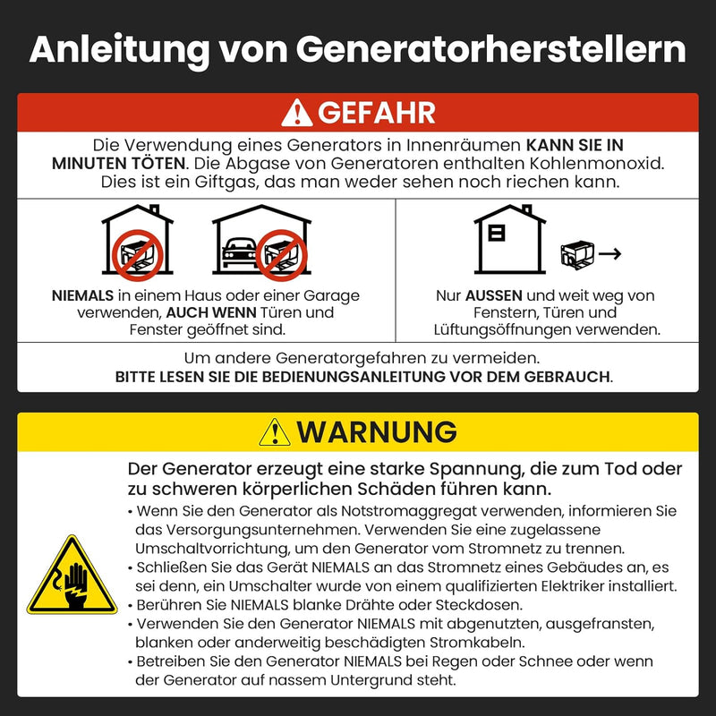 3200W Inverter-Generator, Benzin 4-Takt Backup-Stromversorgung mit Parallell-Funktion, mit AC/DC/USB