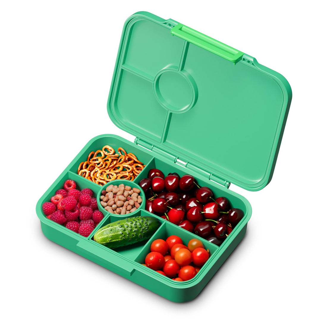 schmatzfatz Lunchbox, Unterteilte Brotdose Kinder, Lunchbox mit Fächern, Bunte Bento-Box für Schule