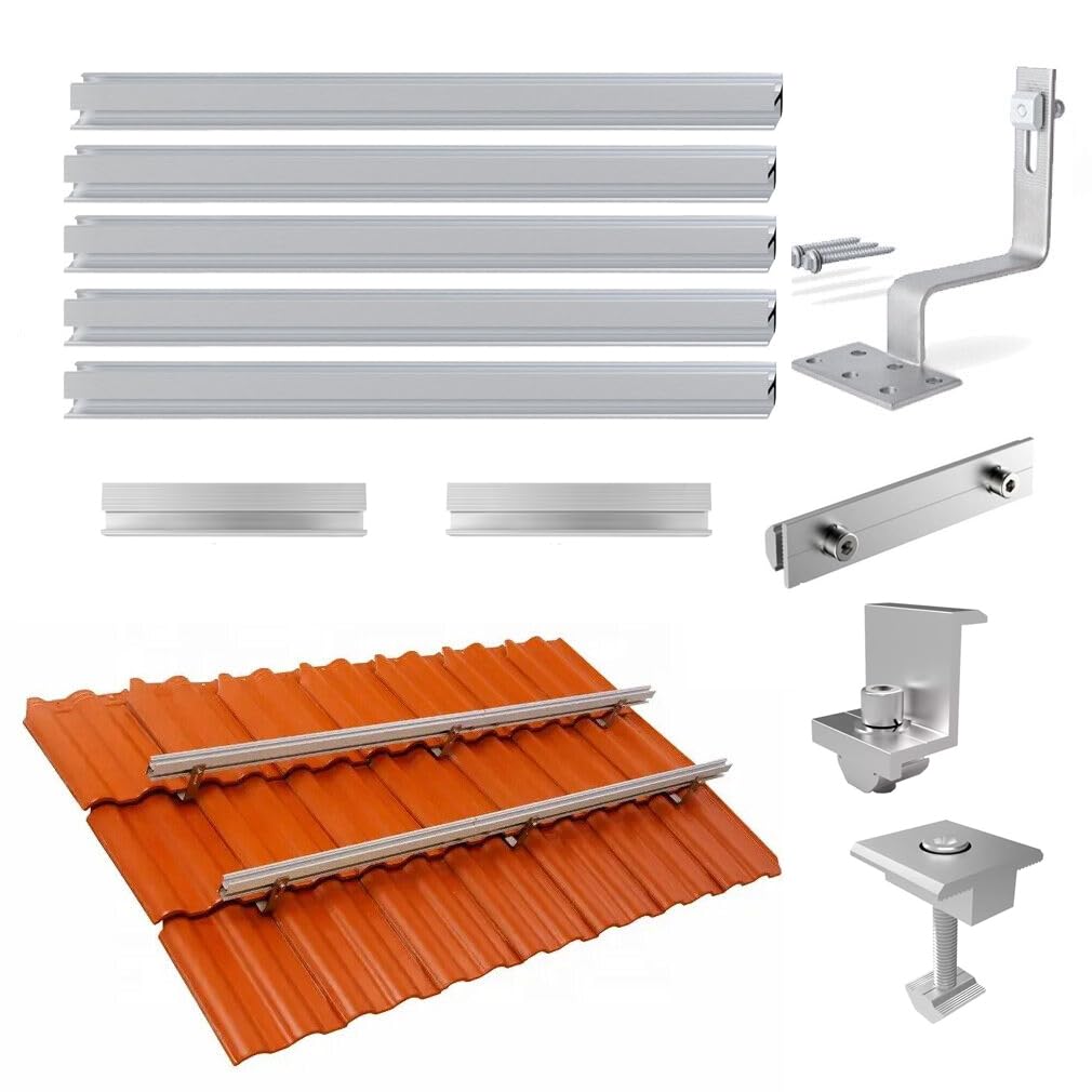 für Breite des Solarmoduls 1134mm, Photovoltaik Solar Ziegeldach Montage Set 1 Module Befestigung Sc