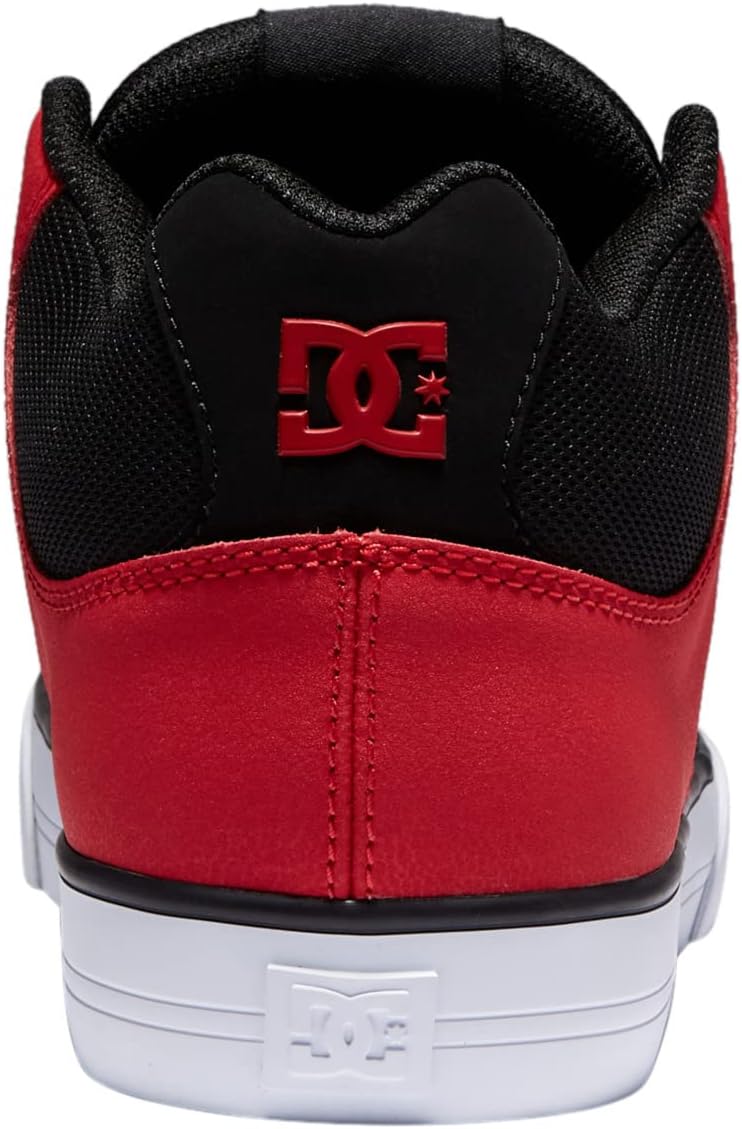 DC Shoes Herren Pure Mid Sneaker 47 EU Black Red, 47 EU Black Red