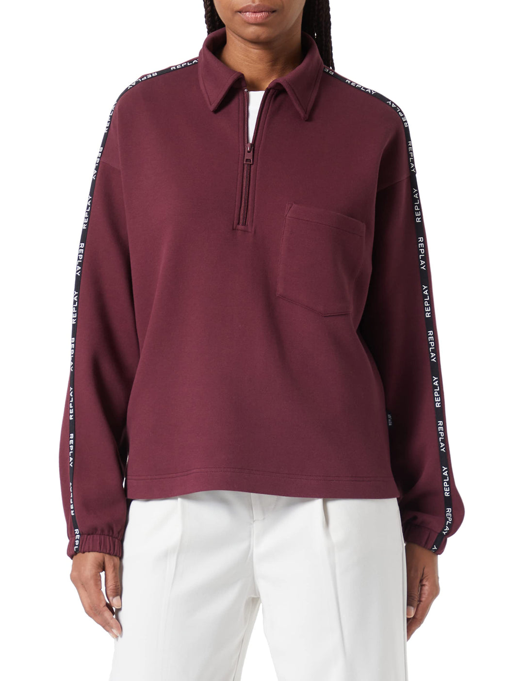 Replay Damen Sweatshirt L 459 Burgundy, L 459 Burgundy
