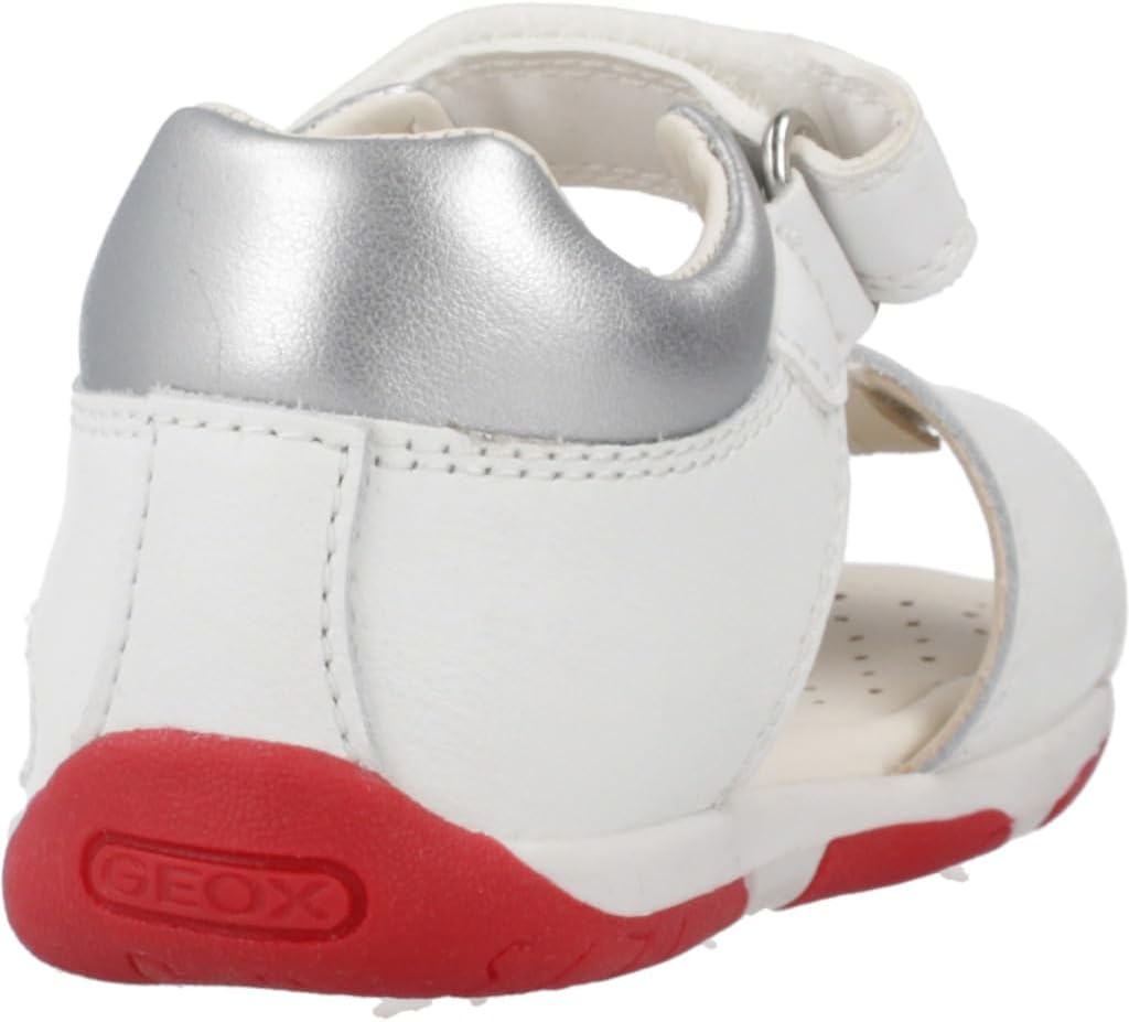 Geox Mädchen B Tapuz Girl Sandal 19 EU White Red, 19 EU White Red