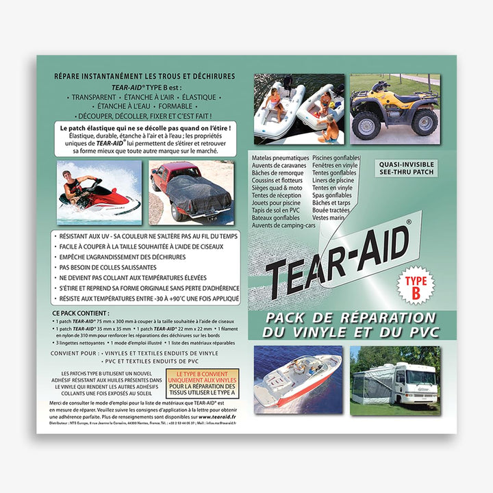 Tear-AID Reparatur-Set für Stoff Typ B für Vinyl und PVC – Sofortig, permanent, praktisch unsichtbar