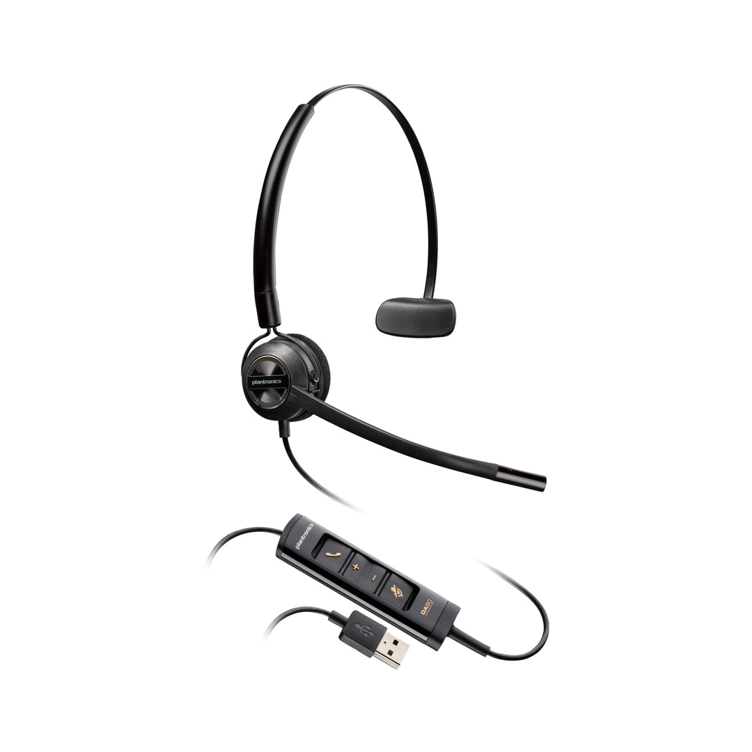Poly – EncorePro 545-USB-Headset mit USB-A und USB-C (Plantronics) – Akustischer Gehörschutz – Taste
