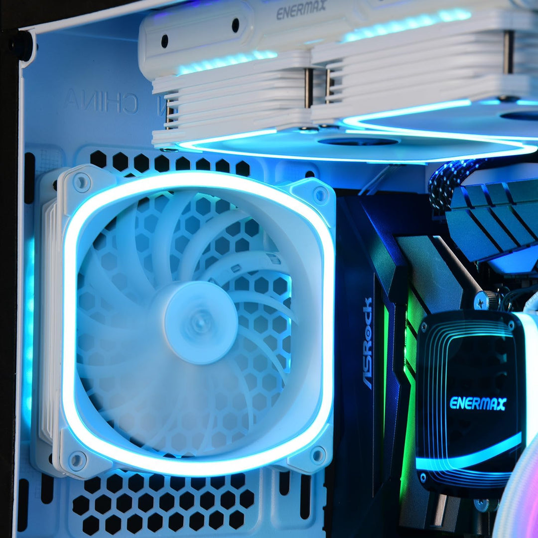 Enermax SQUA 12cm 3er (UCSQARGB12P-W-BP3), adressierbarer RGB-Lüfter, Weiss SQUA RGB 3 Stück Weiss