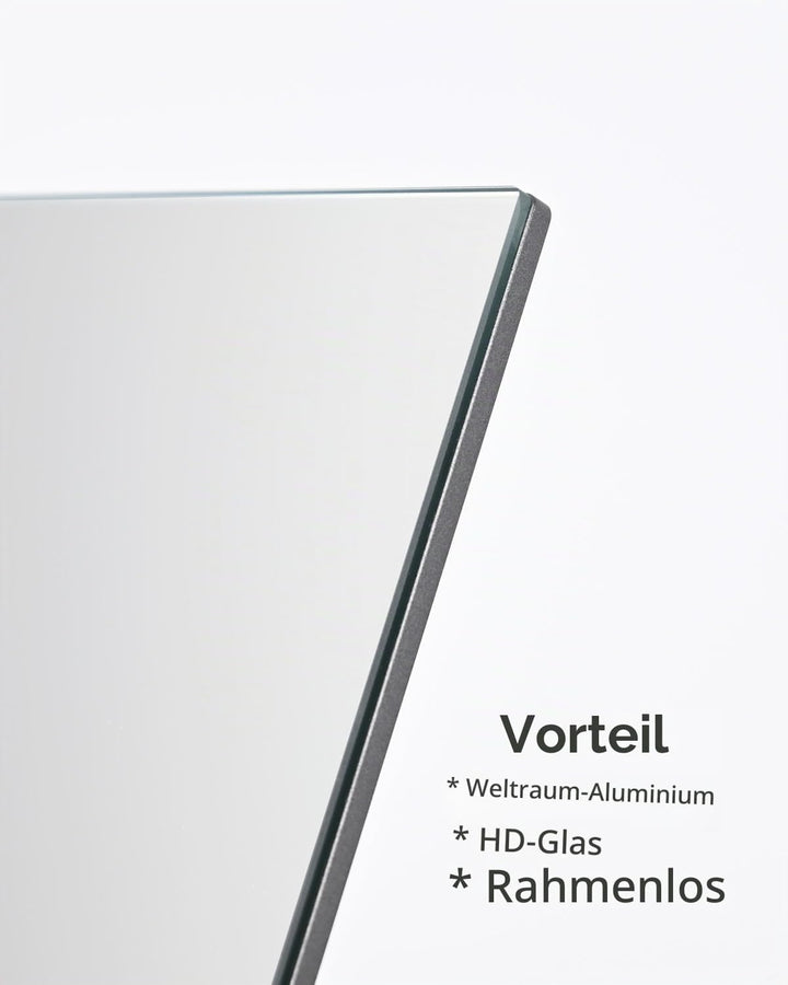 NEZZOE Rechteckiger Schminkspiegel für den Schreibtisch, 12 Zoll Aluminium Tischspiegel, Thekenspieg