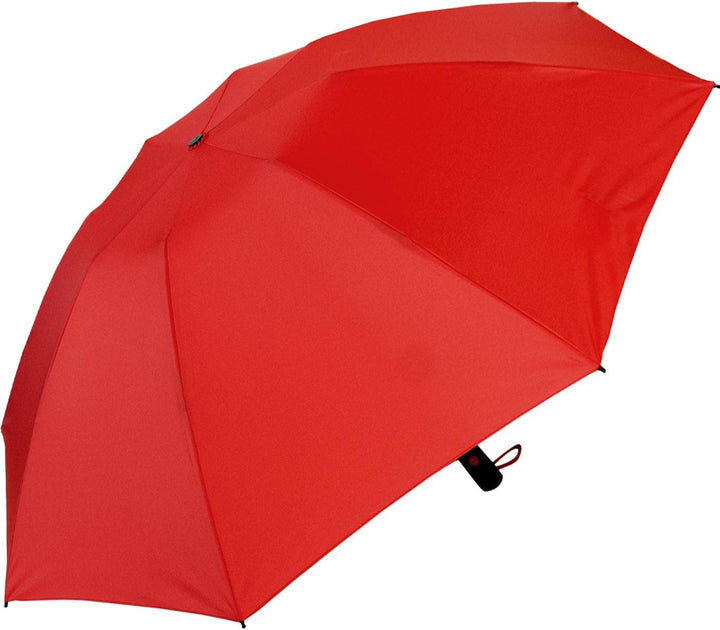 iX-brella Reverse umgekehrt öffnender Fiberglas-Taschenschirm mit farbigen Speichen - rot, Rot