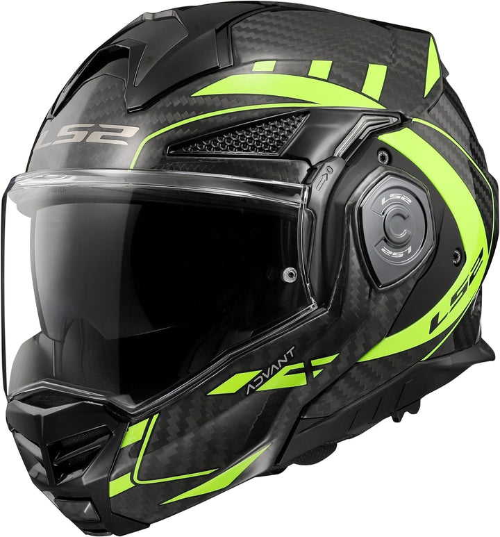 LS2, Klapphelm Motorrad ADVANT X Carbon Future Gloss H-V Yellow, XXL, XXL