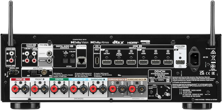 Denon AVR-S770H 7.2-Kanal AV-Receiver mit Dolby Atmos, DTS:X, 6 HDMI Eingänge und 1 Ausgang, 8K HDMI