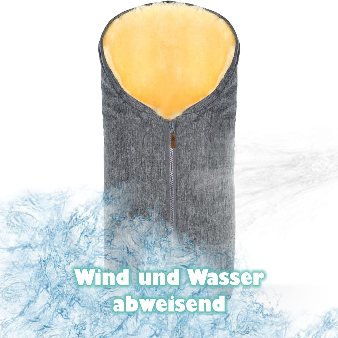 Merino Lammfell Fusssack Winterfusssack für Kinderwagen Baby universal für Babyschale Autositz Gr. 0