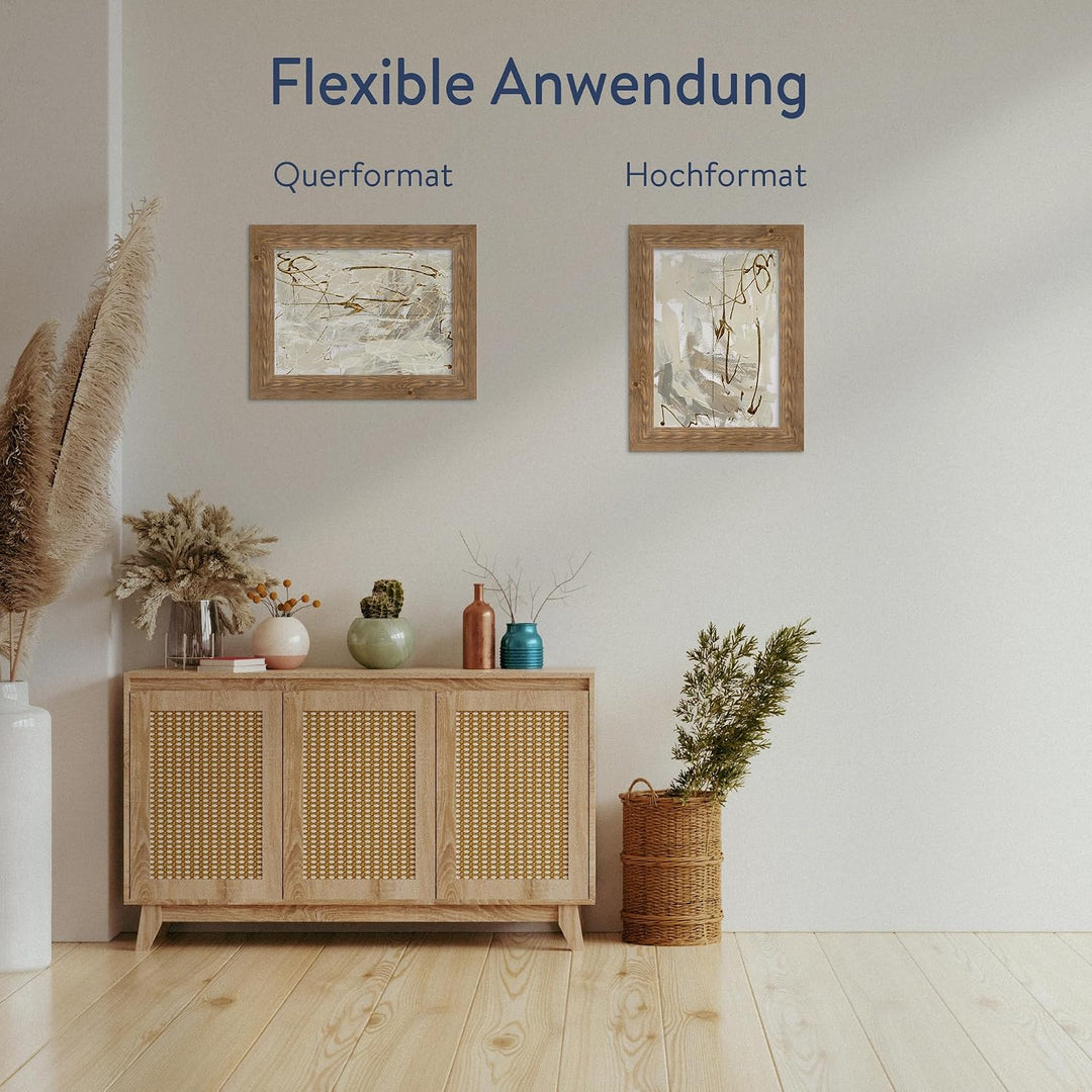 WANDStyle Bilderrahmen Strandhaus Stil 30x40cm I Farbe: Eiche-Optik I Fotorahmen I Holzbilderrahmen