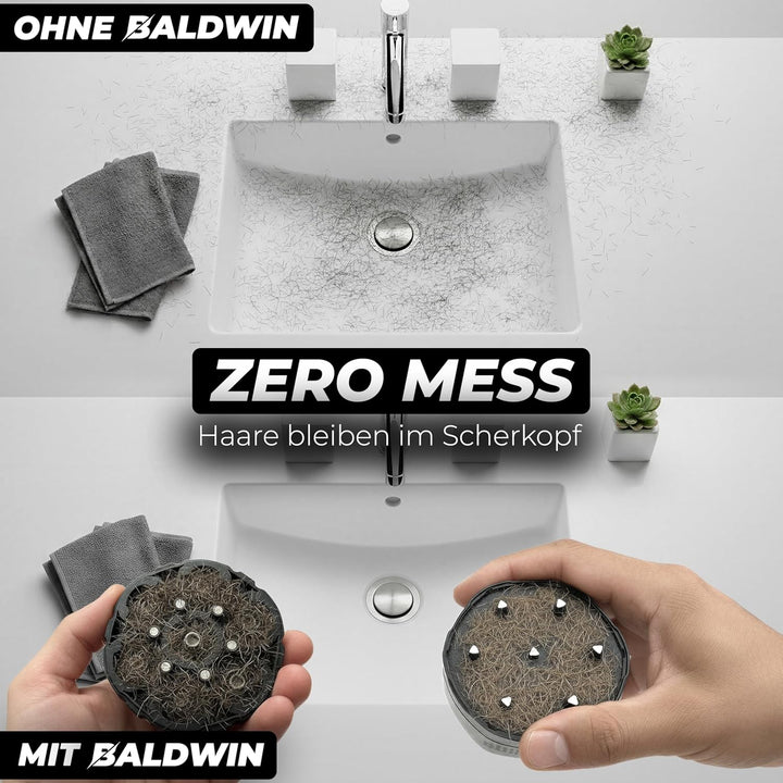 BALDWIN Glatzen Rasierer Herren – Glatzenrasierer 7D mit Magnetischen Scherkopf | Kopfrasierer Glatz
