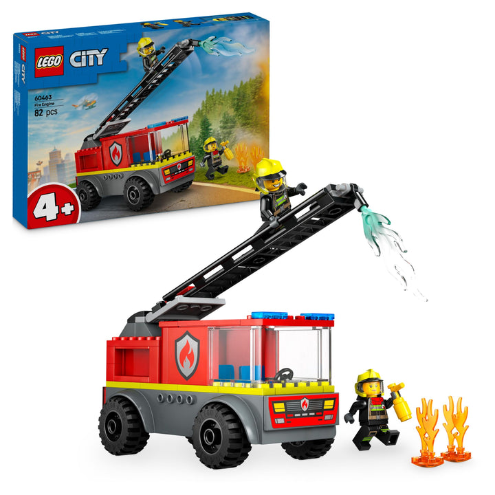 LEGO City Feuerwehrleiterfahrzeug - Feuerwehrauto Spielzeug mit 2 Feuerwehrmann Minifiguren für Jung