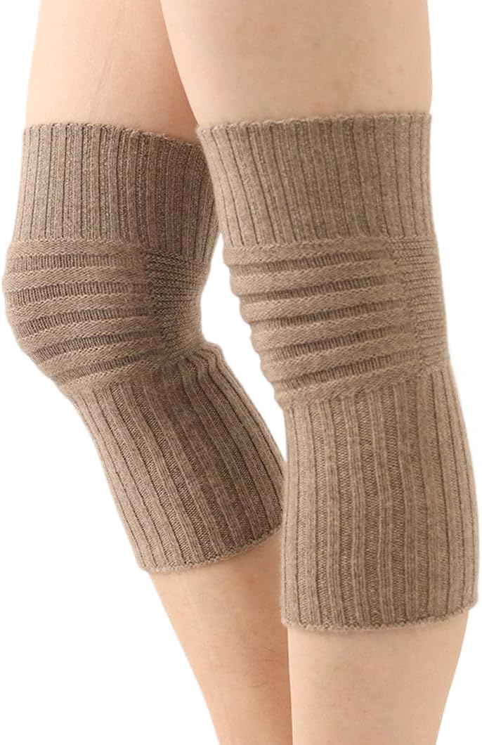 Prettystern verdickte Gestrickt 100% Kaschmir dehnbare wärmende Kniebeugen Kniestulpen Cashmere Knie