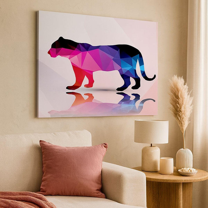 Bilder auf Leinwand 100x70cm Leinwandbild Tiger Illustration modern Grafik Gross Wanddeko Bild Schla
