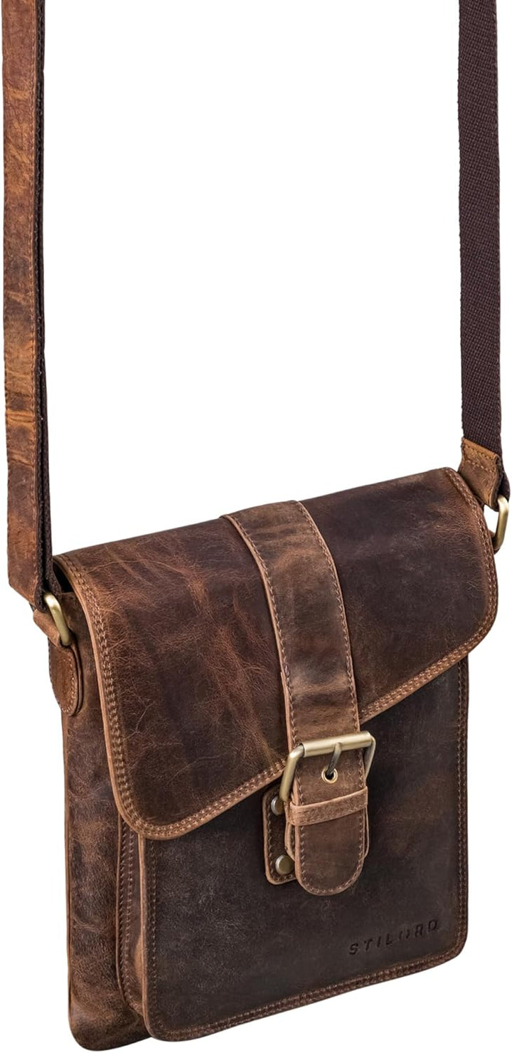 STILORD 'Mattia' kleine Umhängetasche Herren Echtleder Vintage - Schultertasche für 10,1 Zoll Tablet