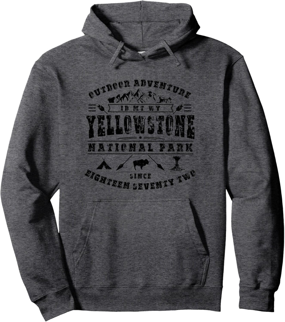 Yellowstone National Park USA Bison Geyser WanderSouvenir Pullover Hoodie