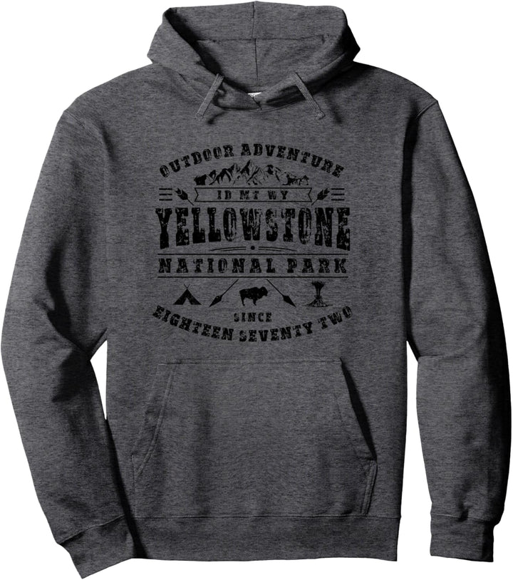 Yellowstone National Park USA Bison Geyser WanderSouvenir Pullover Hoodie