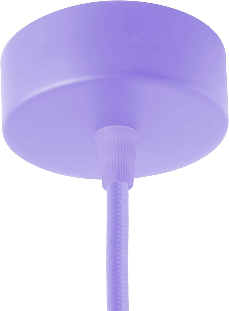 AMARCORDS - 5 Baldachin rosetten aus Metall, Farbe LAVENDEL, Lampengehäuse komplett mit Kabelklemmen