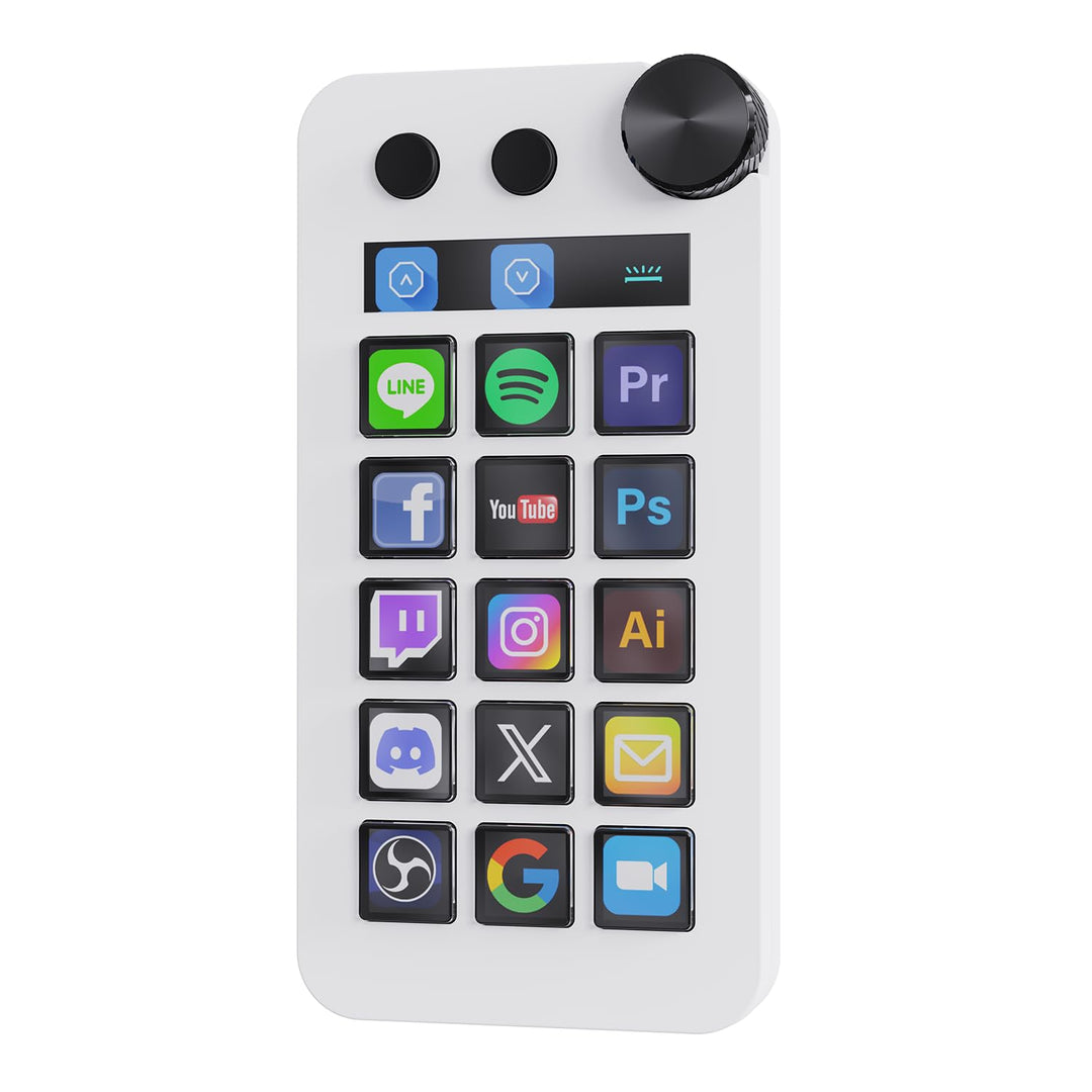 Basicolor N1 Stream Controller Deck & Macro Keypad: 3-in-1-Design mit 15 LCD-Tasten, Numpad & Rechne
