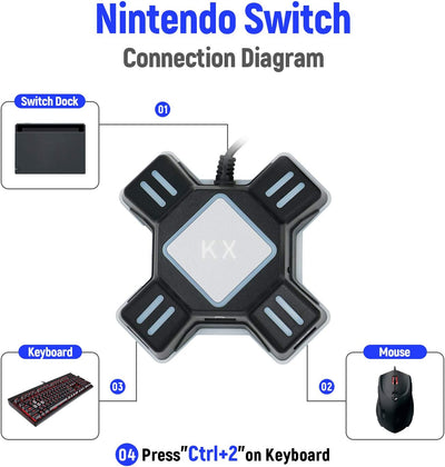 Mcbazel KX Tastatur Maus Konverter Adapter für NS Switch/Xbox One/PS4/PS3
