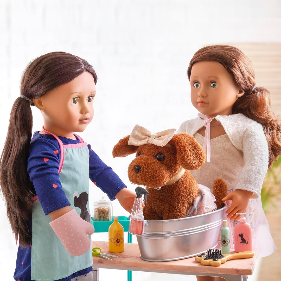 Our Generation - Tierpflege-Set - 46 cm Puppe Zubehör - Haustier-Pflegeset - Hundepflege-Set - Kinde